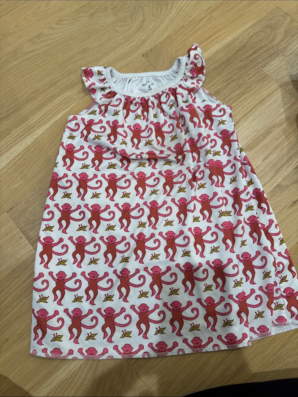 Roller Rabbit Pink Monkey Print Sleeveless Nightgown